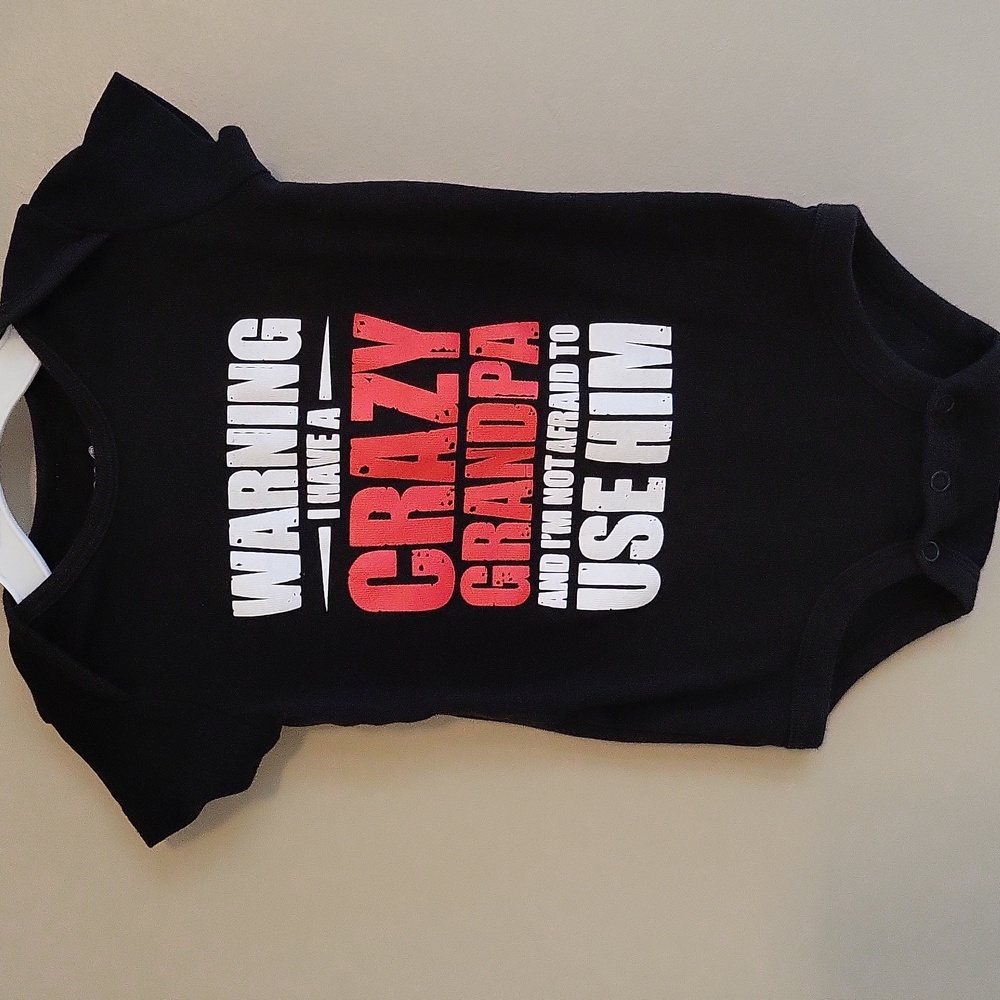 "Crazy Grandpa" black onesie/bodysuit